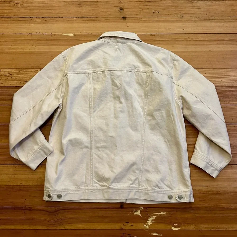 J. Crew Relaxed denim jacket in Ecru. Size XL. NWT.